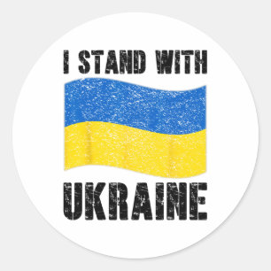 Ich stehe hinter der Ukraine Unterstützung der Ukr Runder Aufkleber