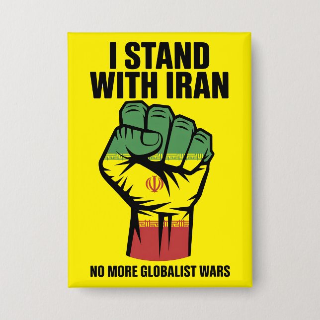 Ich stehe hinter Iran Anti-Kriegs-Button Button (Vorderseite)