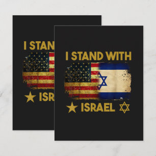Ich stehe hinter Israel Amerika Flagge Dankeskarte