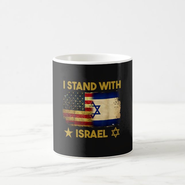 Ich stehe hinter Israel Amerika-Flagge Kaffeetasse (Mittel)