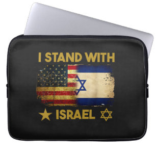 Ich stehe hinter Israel Amerika-Flagge Laptopschutzhülle