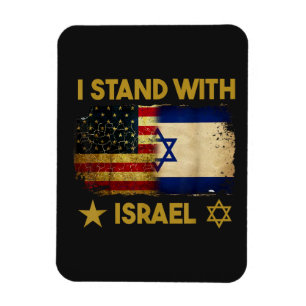 Ich stehe hinter Israel Amerika-Flagge Magnet