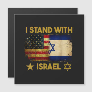 Ich stehe hinter Israel Amerika-Flagge Magnetkarte