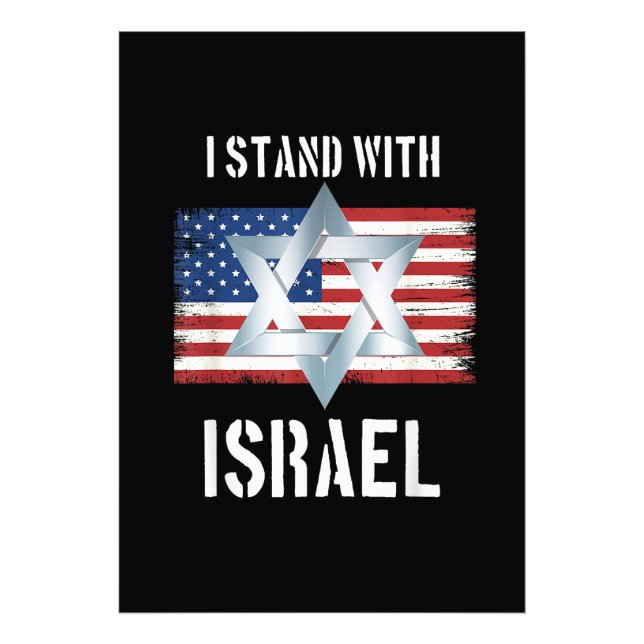 ich stehe hinter Israel Fotodruck (Vorne)