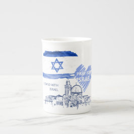 Ich stehe hinter Israel. Ich bete für Israel. Prozellantasse