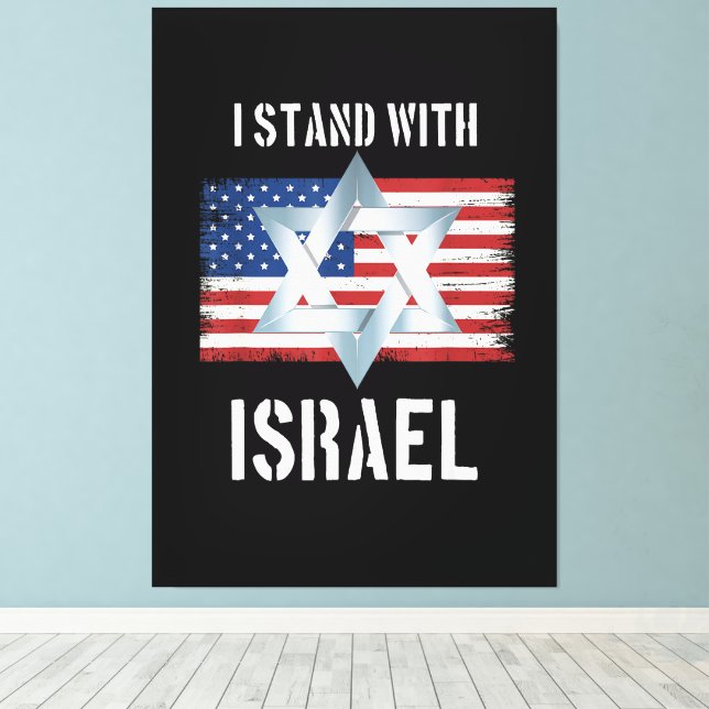 ich stehe hinter Israel Leinwanddruck (Insitu (Holzboden))