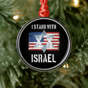 ich stehe hinter Israel Ornament Aus Metall
