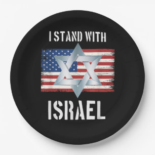 ich stehe hinter Israel  Pappteller