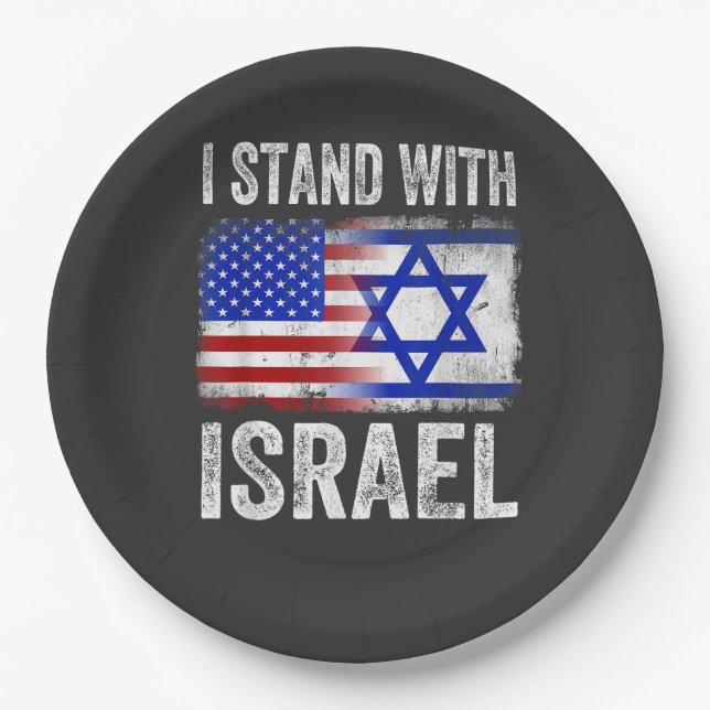 Ich stehe hinter Israel Pappteller (Vorderseite)