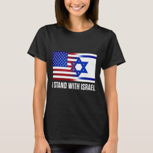 Ich stehe hinter Israel Patrioten T-Shirt USA und 