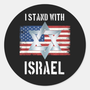 ich stehe hinter Israel Runder Aufkleber