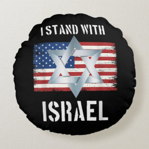 Ich stehe hinter Israel Rundes Kissen