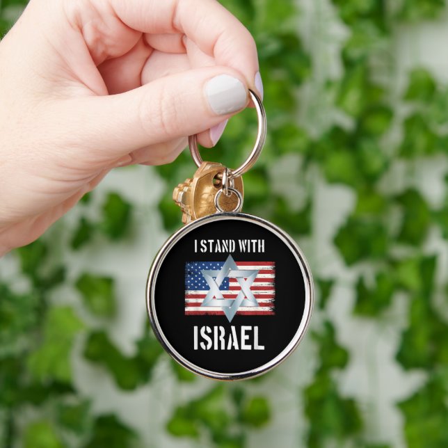 ich stehe hinter Israel Schlüsselanhänger (Hand)
