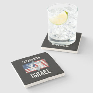 ich stehe hinter Israel Steinuntersetzer