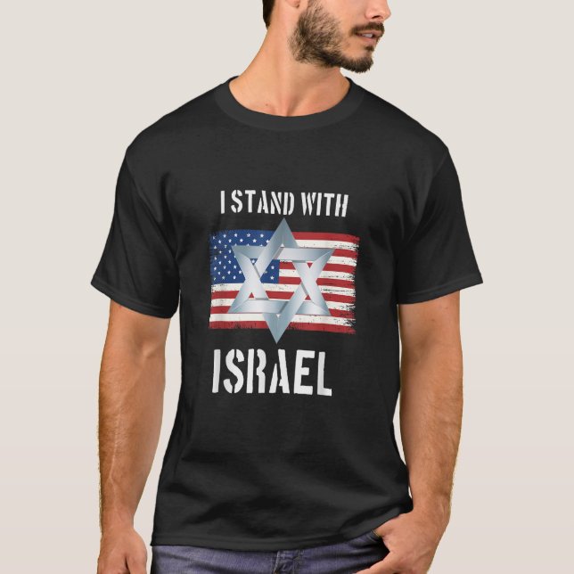 ich stehe hinter Israel T-Shirt (Vorderseite)