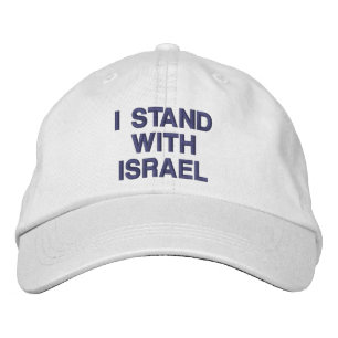 Ich stehe hinter Israel weiße blaue moderne benutz Bestickte Baseballkappe
