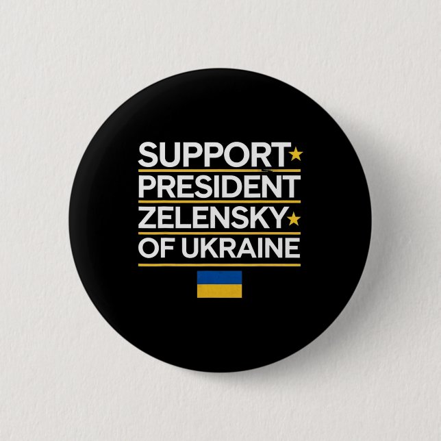 Ich stehe hinter Präsident Zelensky - Ich stehe hi Button (Vorderseite)