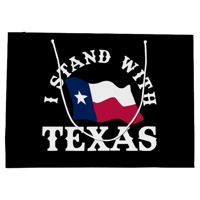 Ich stehe hinter Texas Große Geschenktüte (Rückseite)