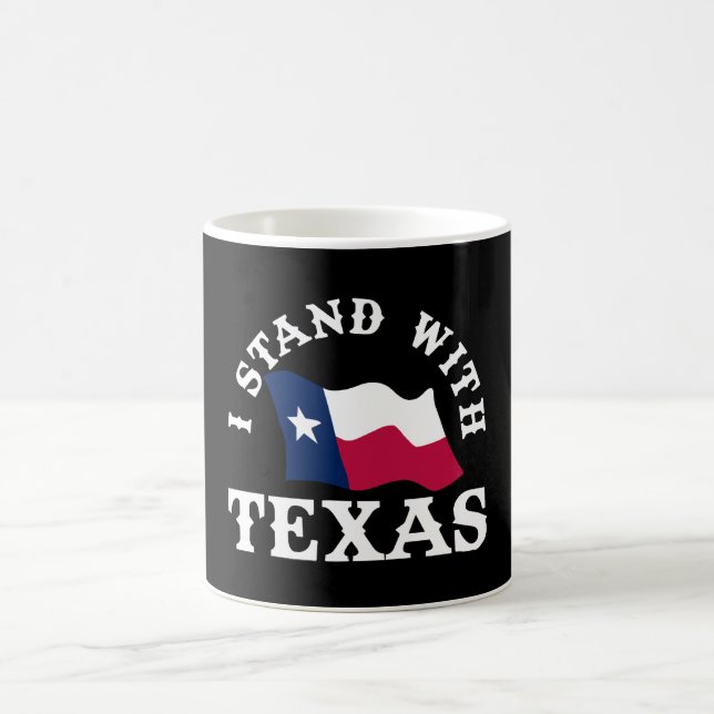 Ich stehe hinter Texas Kaffeetasse (Mittel)