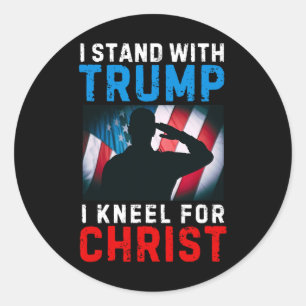 Ich stehe hinter Trump ist mein Präsident knie Jes Runder Aufkleber