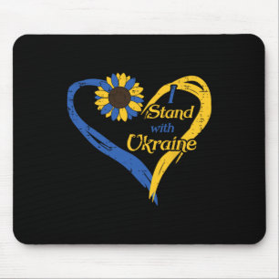 Ich stehe hinter Ukraine Herz Sonnenblume Ukrainis Mousepad