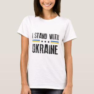 Ich stehe hinter Ukraine Linien Ukrainische Unters T-Shirt