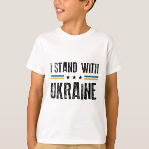 Ich stehe hinter Ukraine Linien Ukrainische Unters T-Shirt
