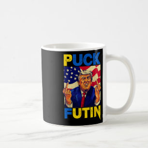 Ich stehe hinter Ukraine Meme Trump Puck Futin Vin Kaffeetasse