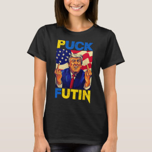 Ich stehe hinter Ukraine Meme Trump Puck Futin Vin T-Shirt