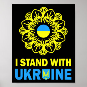 Ich stehe hinter Ukraine Unterstütze Ukraine Sonne Poster