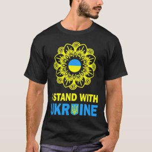 Ich stehe hinter Ukraine Unterstütze Ukraine Sonne T-Shirt