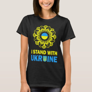 Ich stehe hinter Ukraine Unterstütze Ukraine Sonne T-Shirt