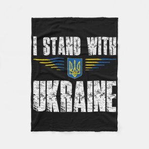 Ich stehe hinter Ukraine Unterstütze Ukraine Tride Fleecedecke