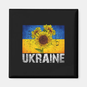 Ich stehe hinter Ukraine Unterstützer Sonnenblume Magnet