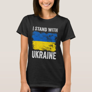 Ich stehe hinter Ukraine Vintage Ukrainische Flagg T-Shirt