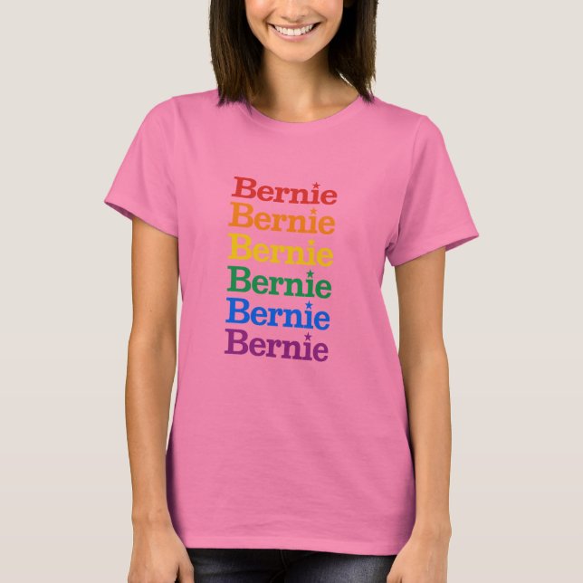 Ich stehe mit Bernie Sanders zusammen - LGBT für B T-Shirt (Vorderseite)