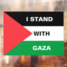Ich stehe mit dem Gaza-Zoll-Text Palästina-Flagge Fensteraufkleber