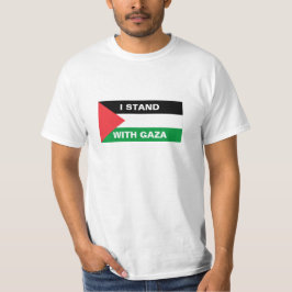 Ich stehe mit dem Gaza-Zoll-Text Palästina-Flagge T-Shirt