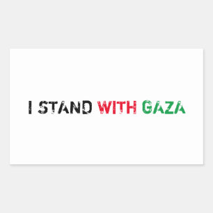 Ich stehe mit dem in Gaza Not leidenden Grunge-Tex Rechteckiger Aufkleber