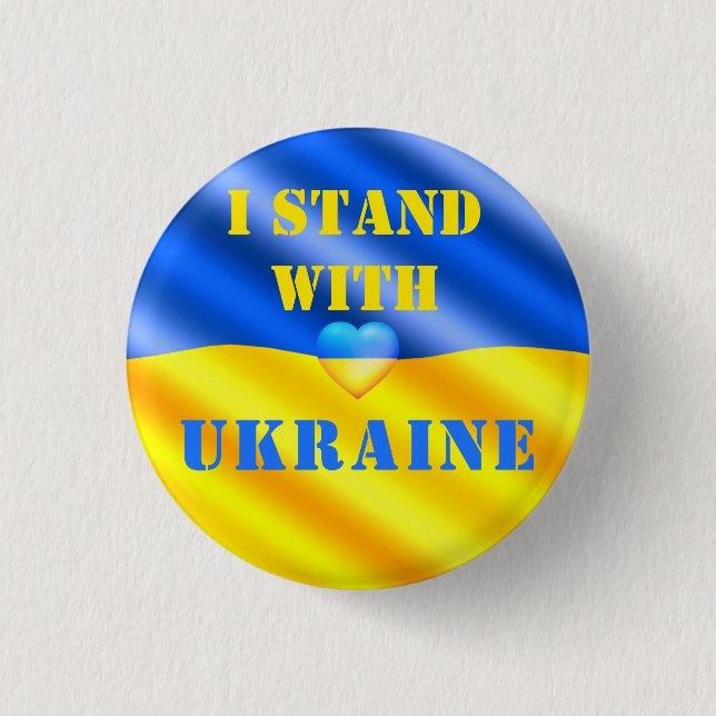 Ich stehe mit dem Support-Button Ukraine - Freihei Button (Vorderseite)