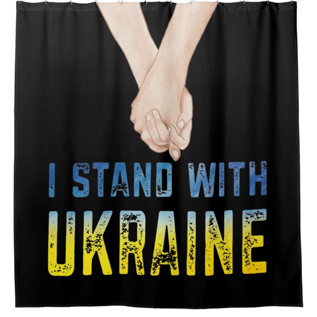 Ich stehe mit dem Ukraine Shirt zur Unterstützung  Duschvorhang (Vorderseite)