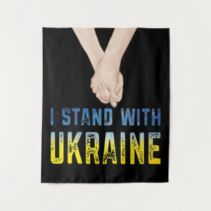 Ich stehe mit dem Ukraine Shirt zur Unterstützung Wandteppich