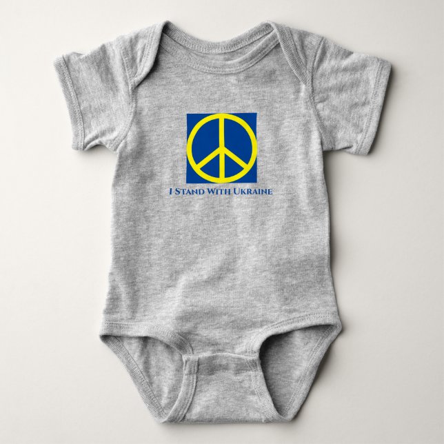Ich stehe mit dem ukrainischen Baby Bodysuit T - S Strampler (Vorderseite)