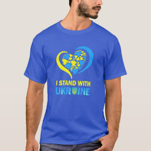 Ich stehe mit dem ukrainischen Friedensherz Ukrain T-Shirt