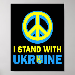Ich stehe mit dem ukrainischen Shirt, ukrainische Poster