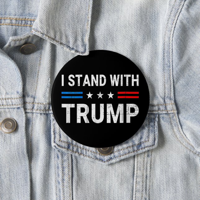 Ich stehe mit der amerikanischen Flagge Trumps Button (Beispiel)