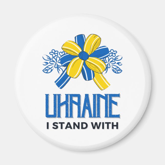 Ich stehe mit der Fahne der Ukraine - Unterstützun Magnet (Vorne)