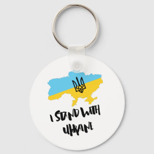 Ich stehe mit der Fahne der Ukraine - Unterstützun Schlüsselanhänger
