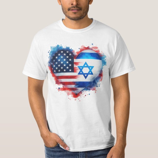 Ich stehe mit der israelischen Flagge T-Shirt (Vorderseite)