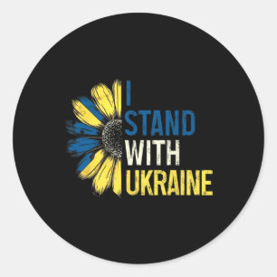 Ich stehe mit der Ukraine 2025 Shirts Ukrainische  Runder Aufkleber
